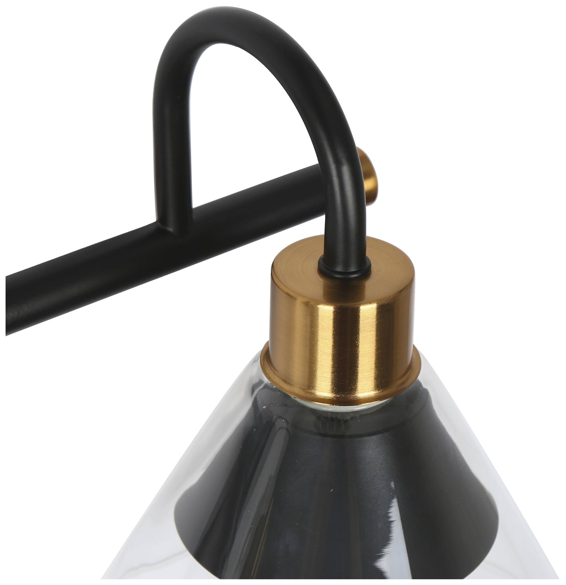 Image 4 3-Lights 21.3"W Tapered Black and Imitation Electroplated Copper Wall Lamp more views