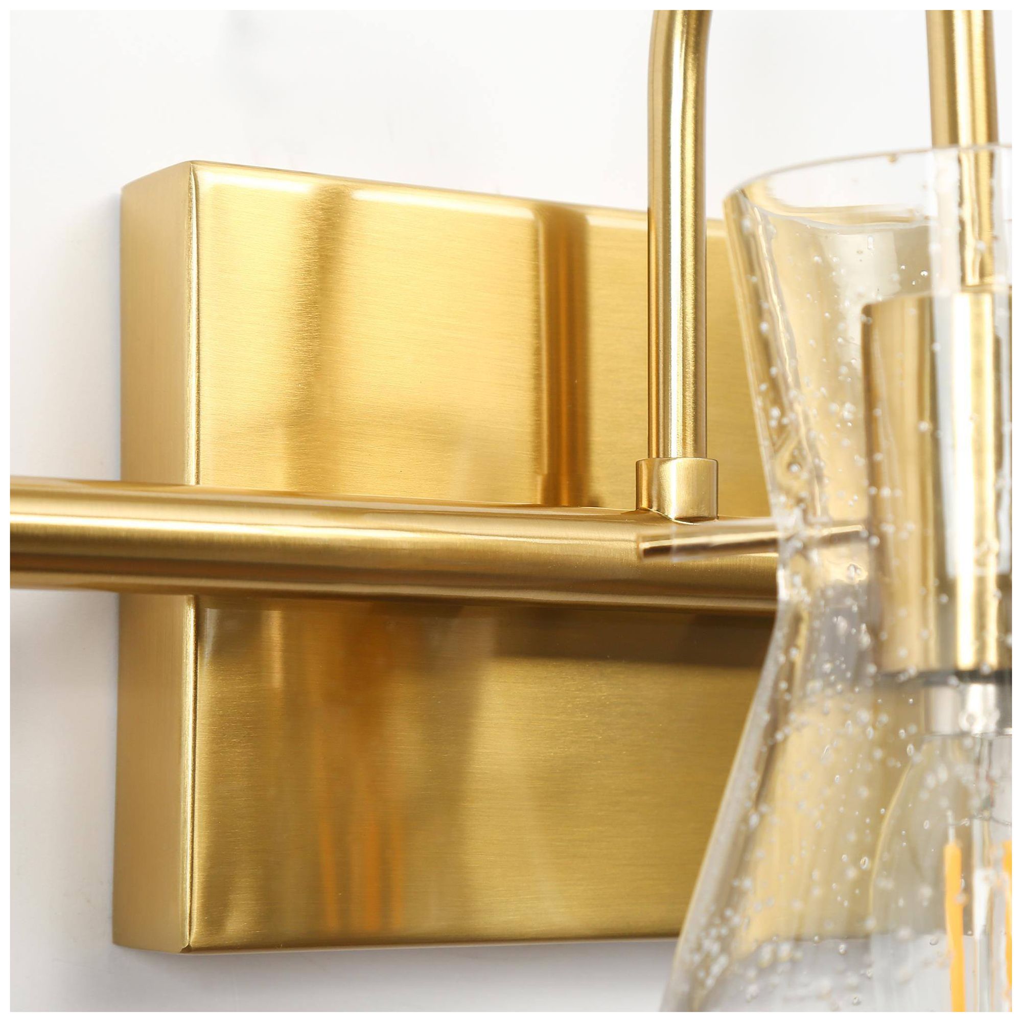 Image 3 3-Lights 21.7"W Tapered Plated Brass Wall Lamp more views