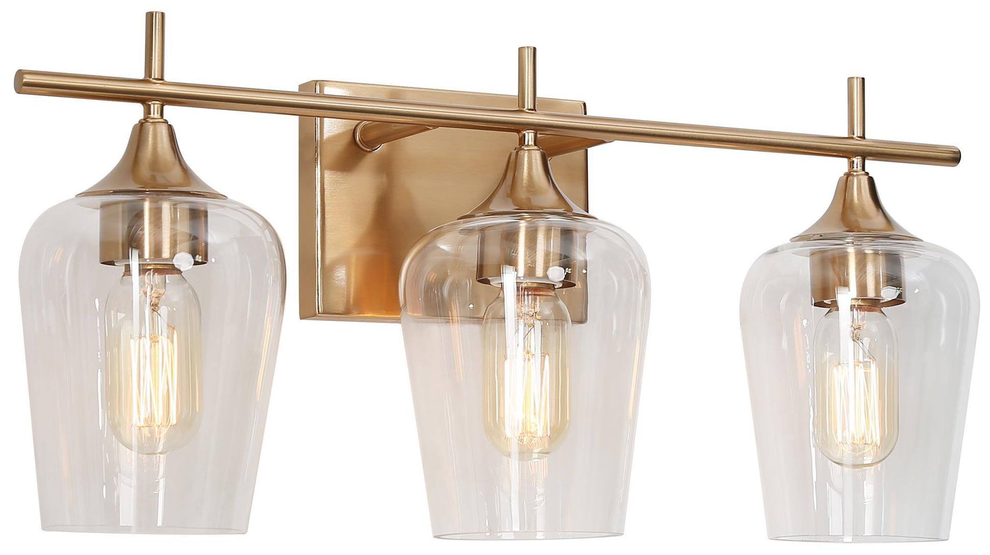 Image 2 3-Lights 21"W Wine glass Plated Brass Wall Lamp