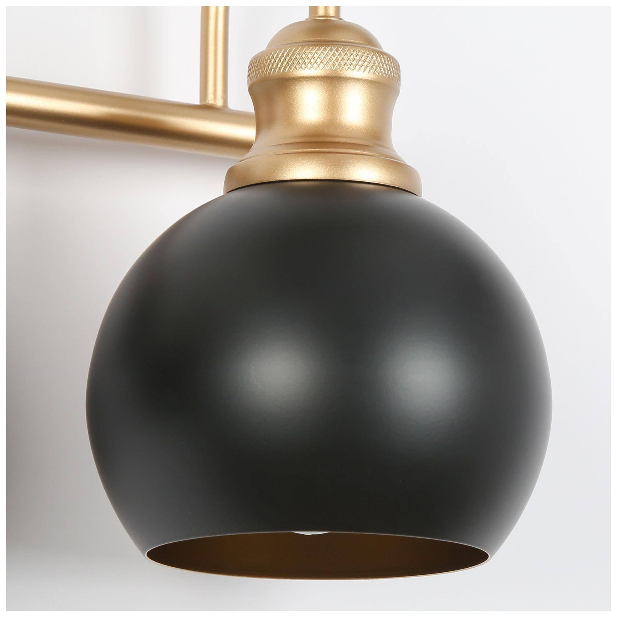 Image 3 3-Lights 22.4"W Dome Flat Black and Dark Gold  Wall Lamp more views