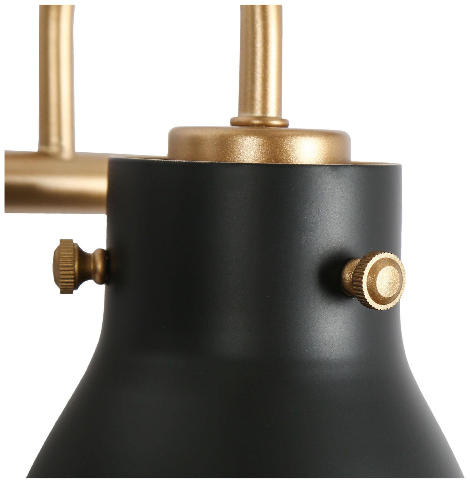 Image 2 3-Lights 22.4"W Dome Flat Black and Dark Gold  Wall Lamp more views