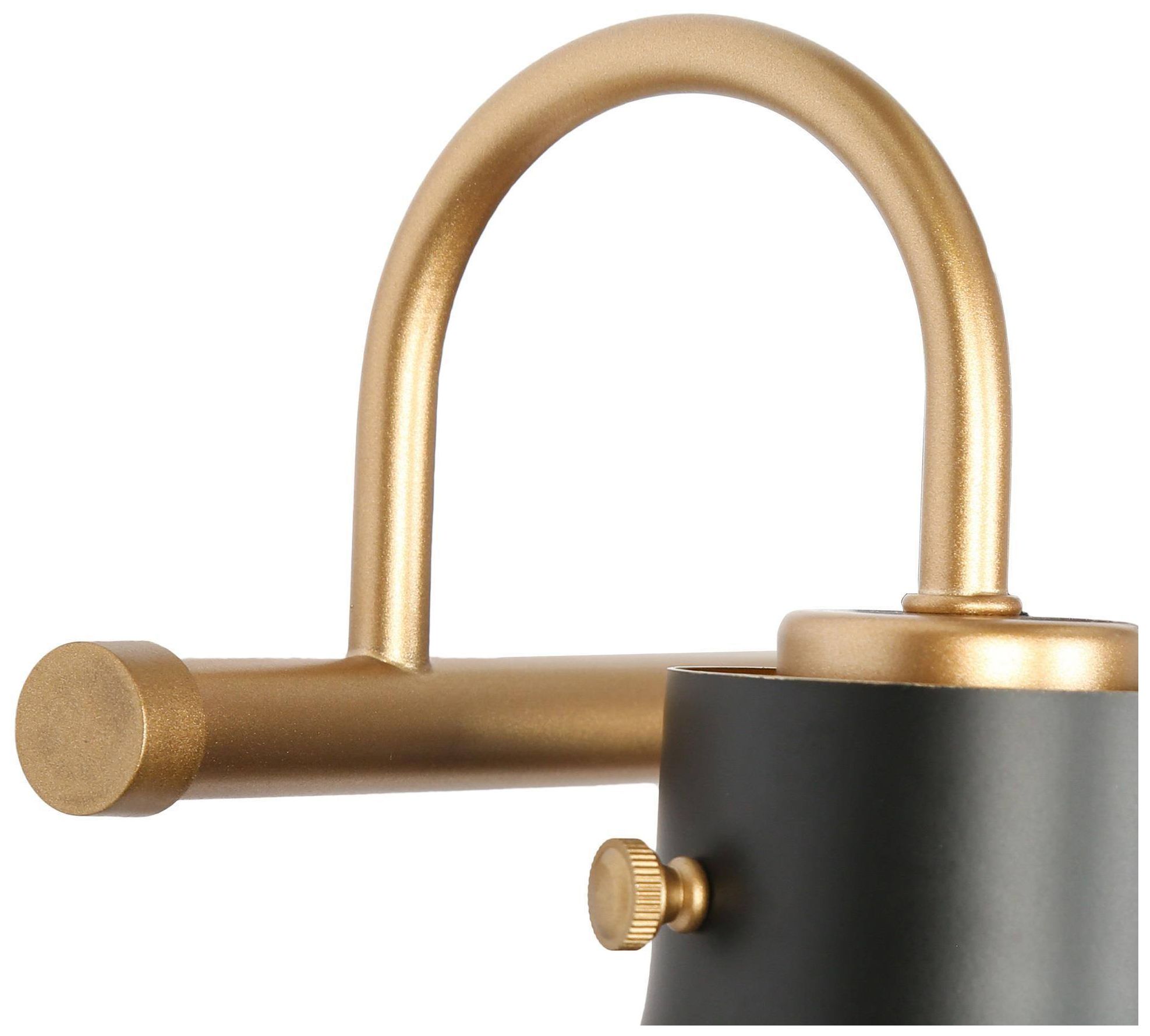 Image 3 3-Lights 22.4"W Dome Flat Black and Dark Gold  Wall Lamp more views