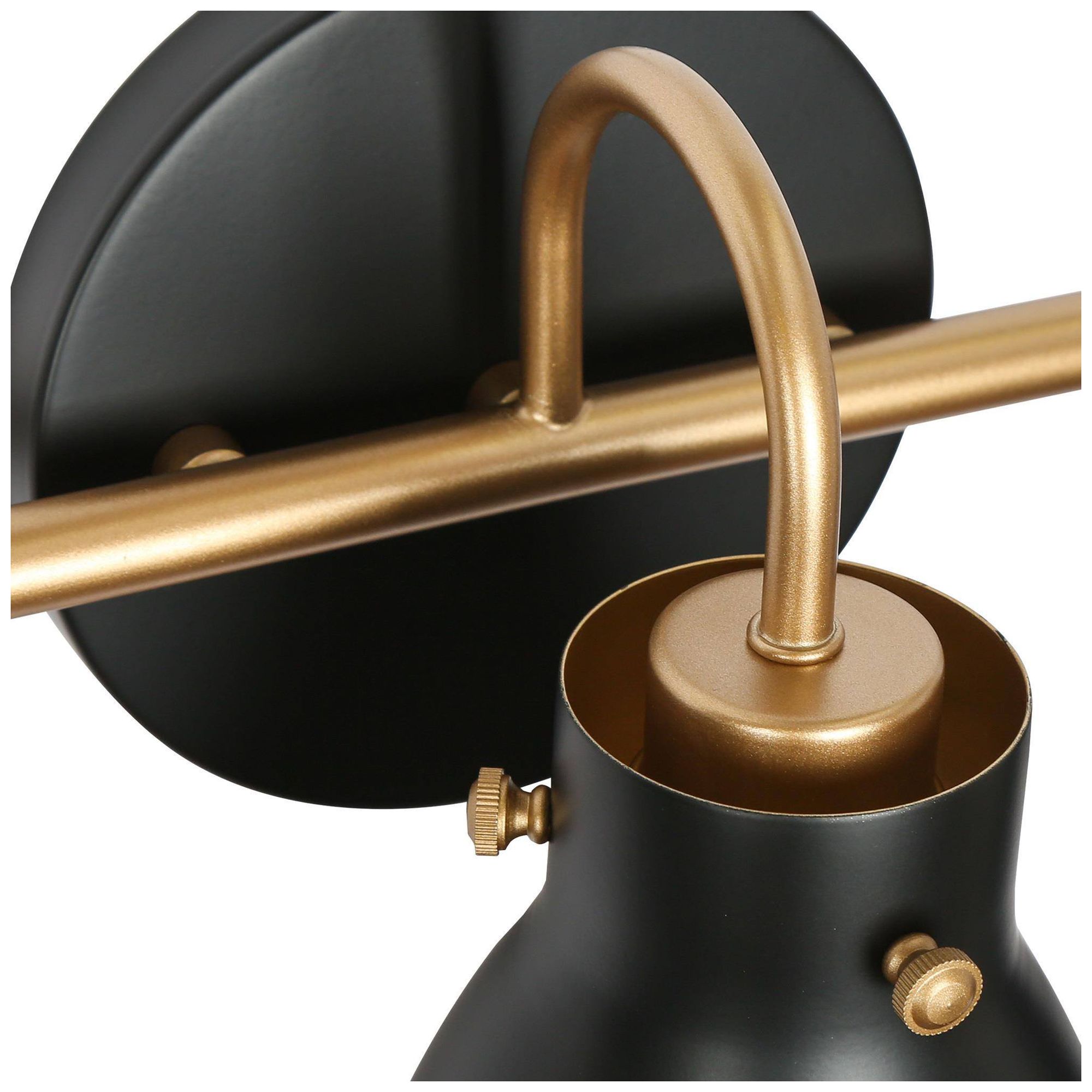 Image 4 3-Lights 22.4"W Dome Flat Black and Dark Gold  Wall Lamp more views