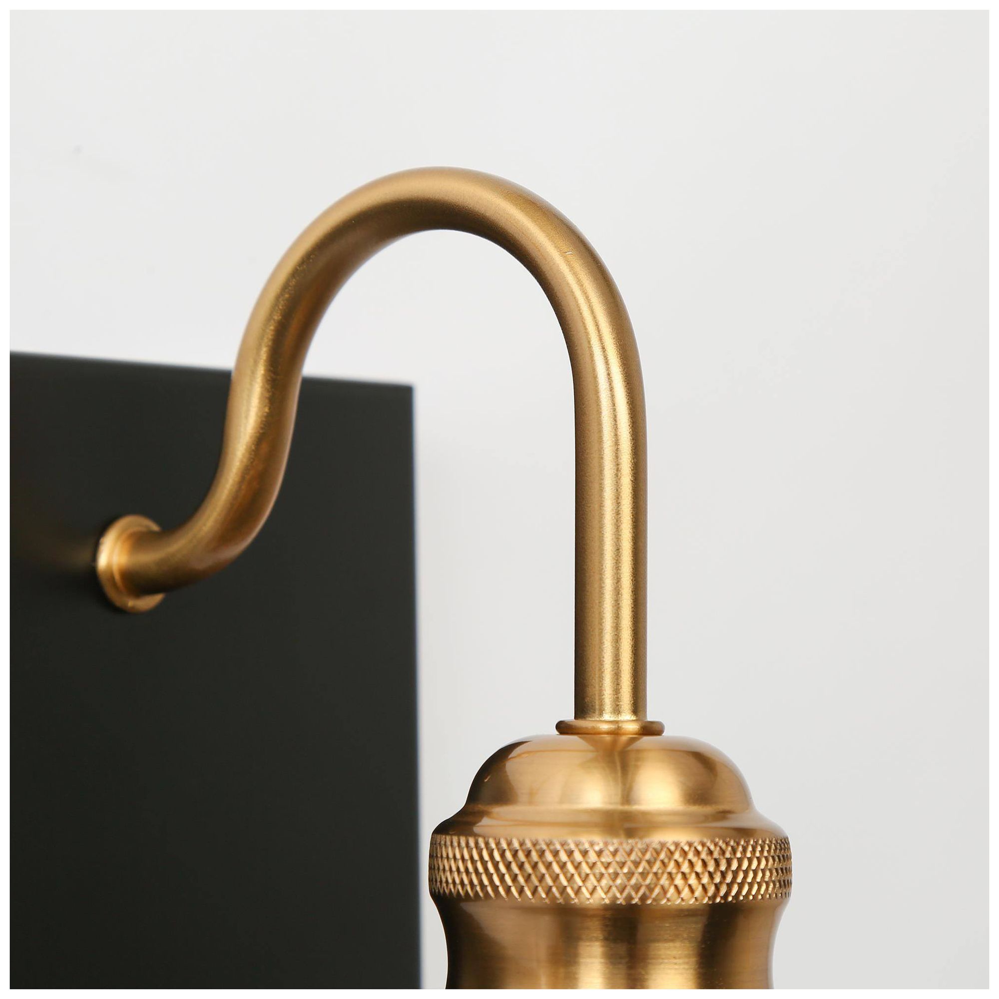 Image 4 3-Lights 22.8"W Bell Black and Imitation Electroplated Copper Wall Lamp more views