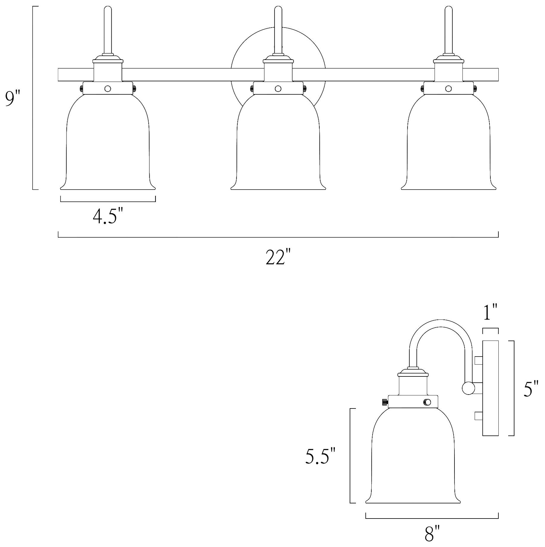 Image 5 3-Lights 22"W Bell Dark Gold  Wall Lamp more views