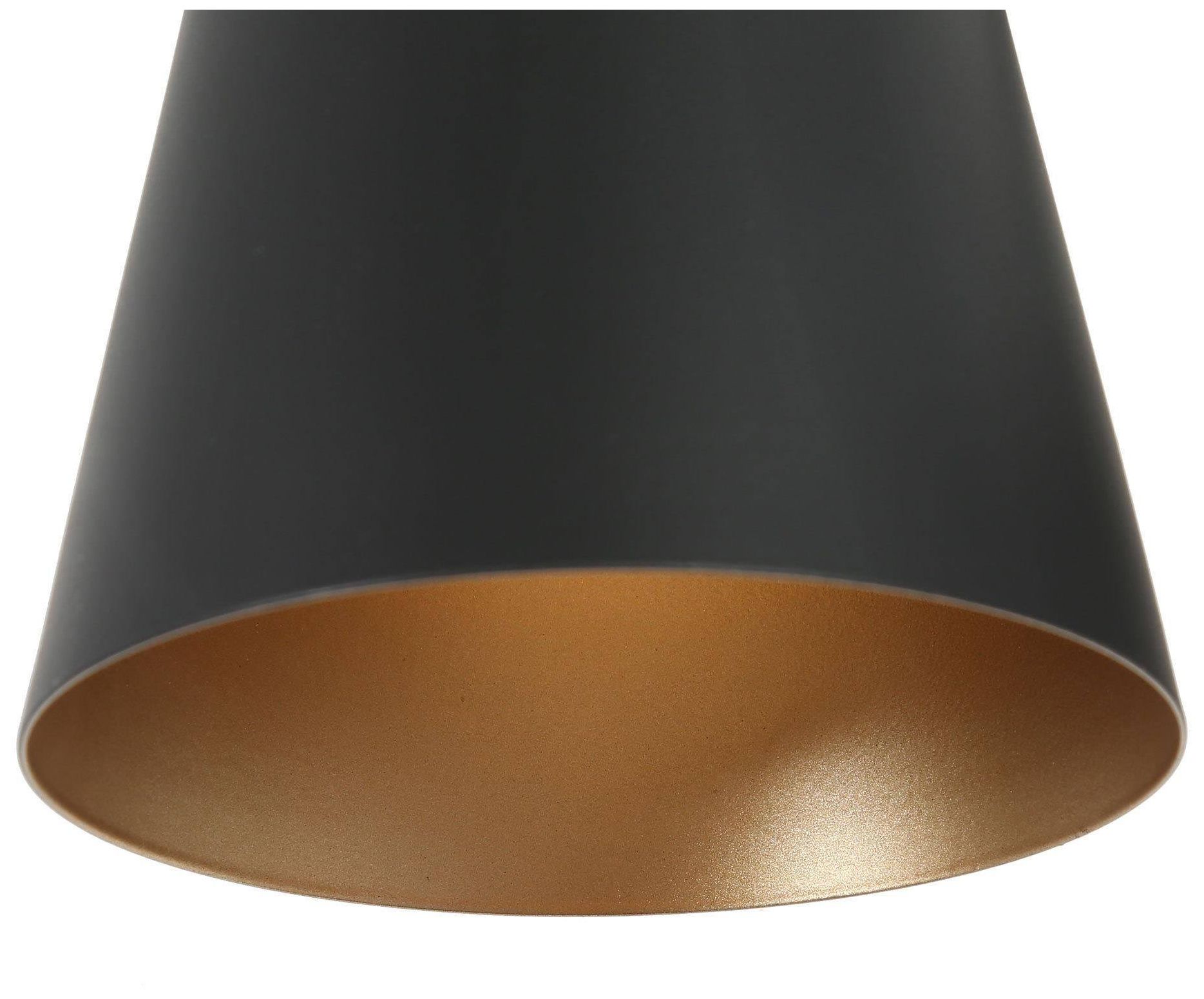Thumbnail4 of 3-Lights 22"W Tapered Matt Black and Plated Brass Wall Lamp more views