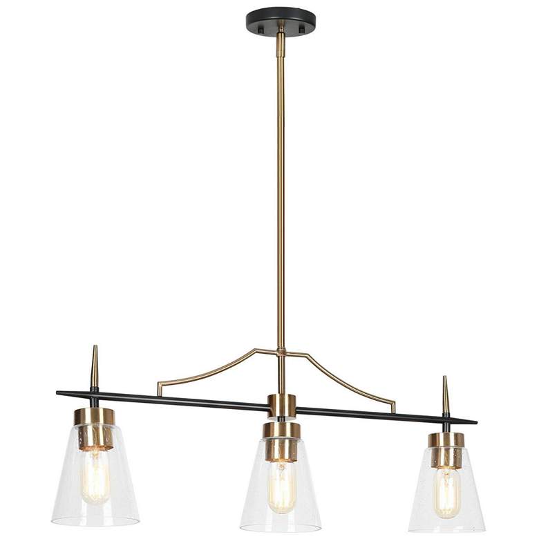 Image 1 3-Lights 28"W Linear Island Pendant Light Chandelier