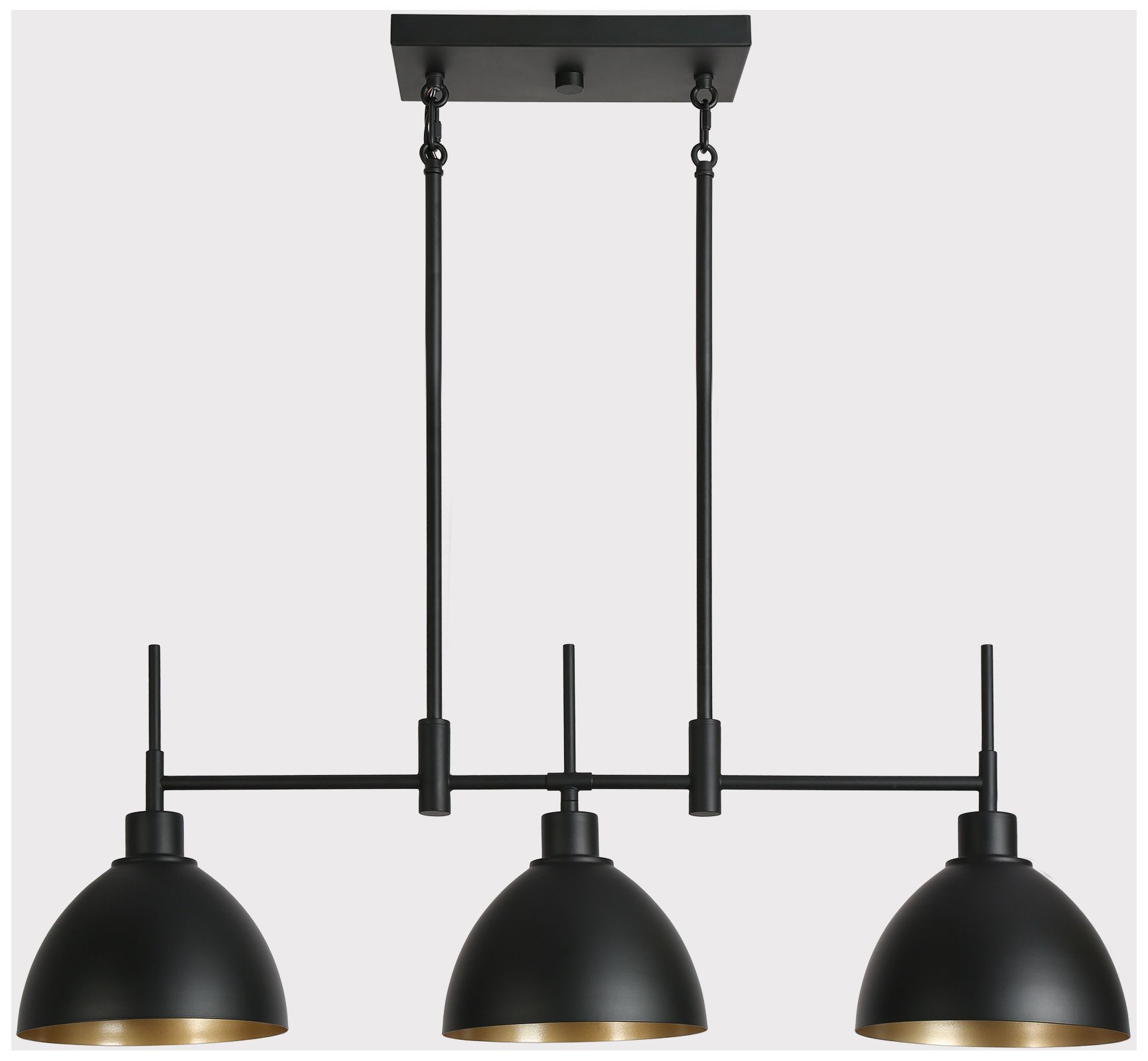 Image 3 3-Lights 33.2"W Matte Black Island Pendant Light Chandelier more views