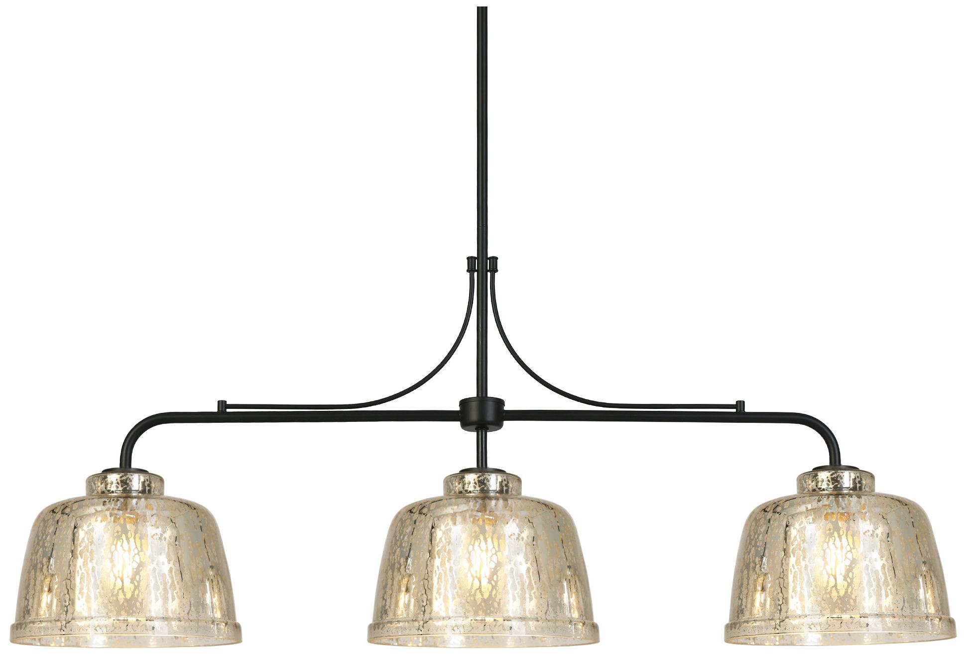 3-Lights 40.9"W Linear Matt Black Chandeliers