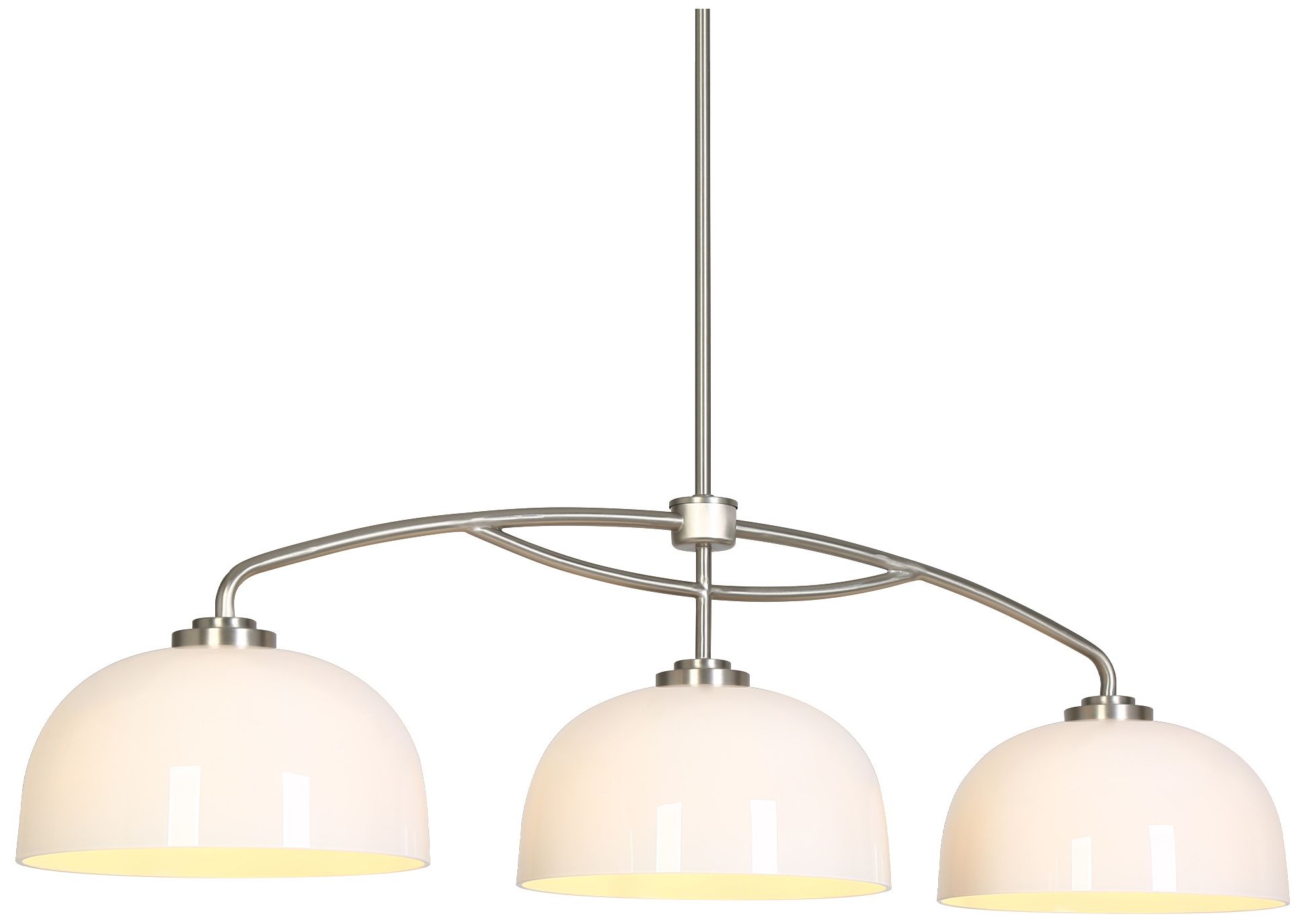 3-Lights 43.3"W Linear Milk White Chandeliers