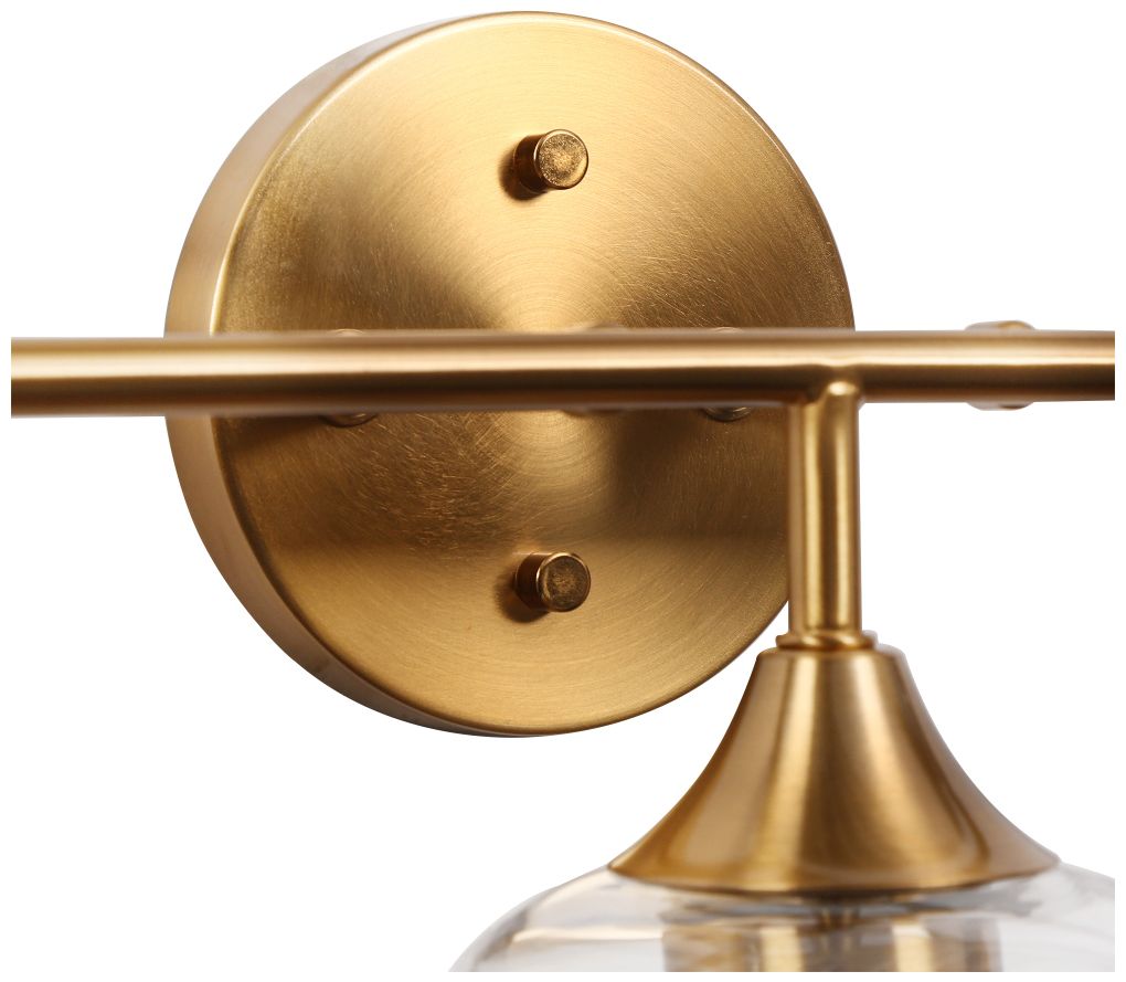 Image 4 3-Lights Black and Gold Glass Bathroom Wall Lamp more views