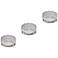 3-Pack Plug-In Under Cabinet LED Puck Light Nickel