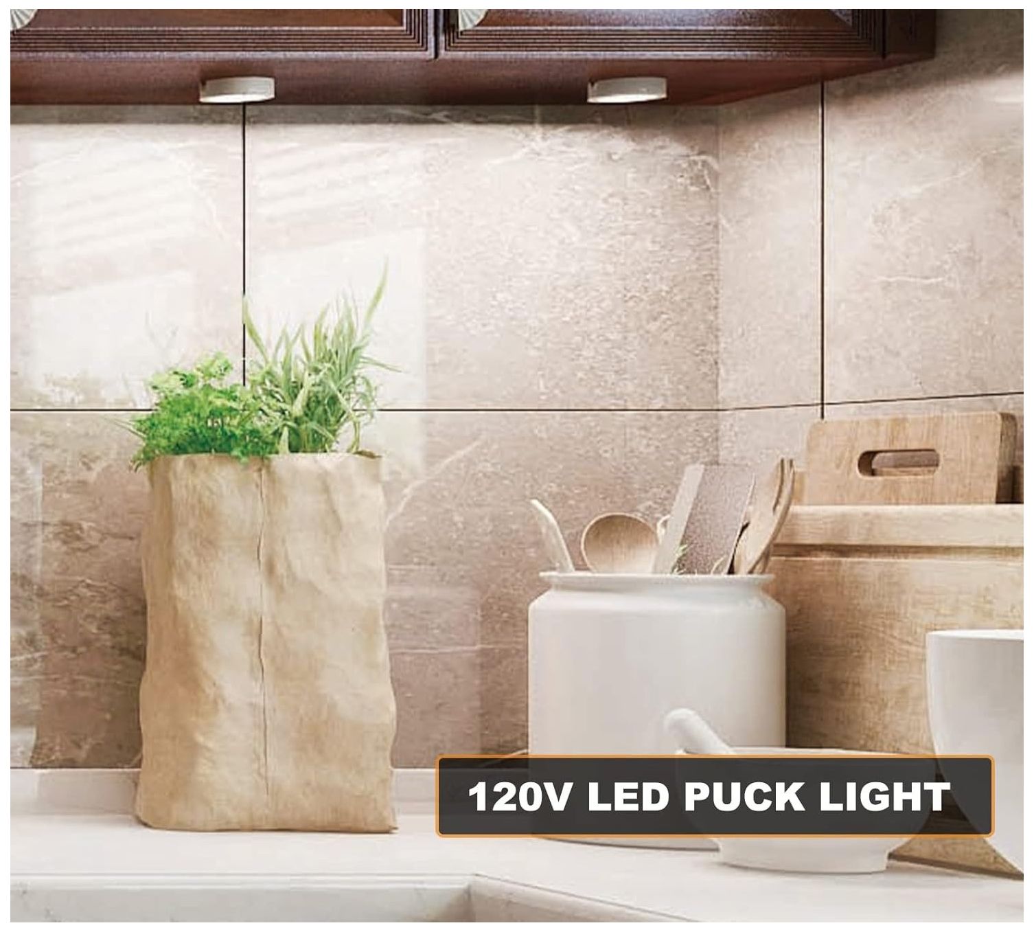 Image 3 3-Pack Plug-In Under Cabinet LED Puck Lights more views