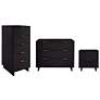 3-pc Granville Standard Dresser, Narrow Chest and Nightstand Set in Black