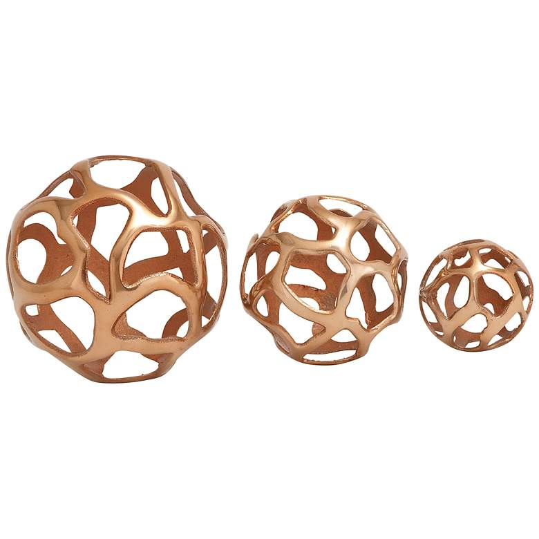 Image 1 3-Piece Copper Decorative Ball Set