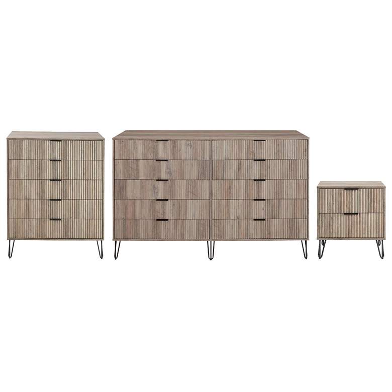 Image 1 3-Piece DUMBO 5-Drawer Dresser, 10-Drawer Tall Dresser,& Nightstand 2.0