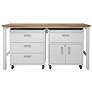 3-Piece Fortress Mobile Garage Cabinet and Worktable 5.0 in White