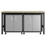 3-Piece Fortress Mobile Space-Saving Garage Cabinet and Worktable 1.0 Grey