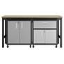 3-Piece Fortress Mobile Space-Saving Garage Cabinet and Worktable 2.0 Grey
