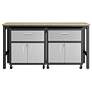 3-Piece Fortress Mobile Space-Saving Garage Cabinet and Worktable 4.0 Grey