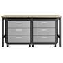 3-Piece Fortress Mobile Space-Saving Garage Cabinet and Worktable 6.0 Grey