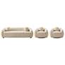 3- Piece Modern Tribeca Chenille 85.8" Sofa and 2 Accent Chairs in Cre