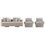 3- Piece Modern Verandah Chenille 90.6" Sofa and 2 Accent Chairs in Be