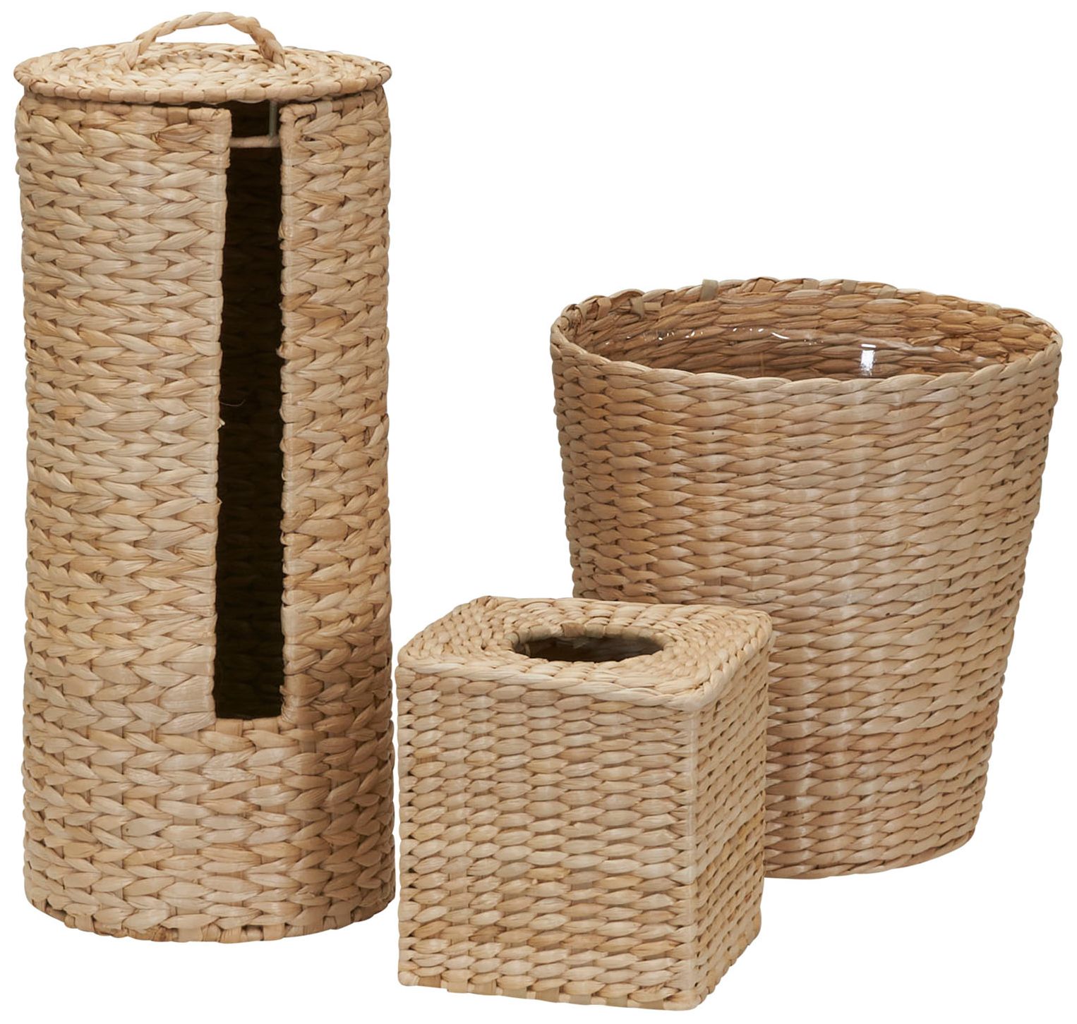 Image 2 3-Piece Set Wicker Bathroom Accessories,