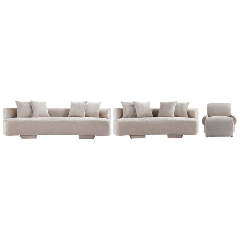 Image 1 3- Piece Verandah Chenille 112" Sofa, 90.6" Sofa, and Accent Chai
