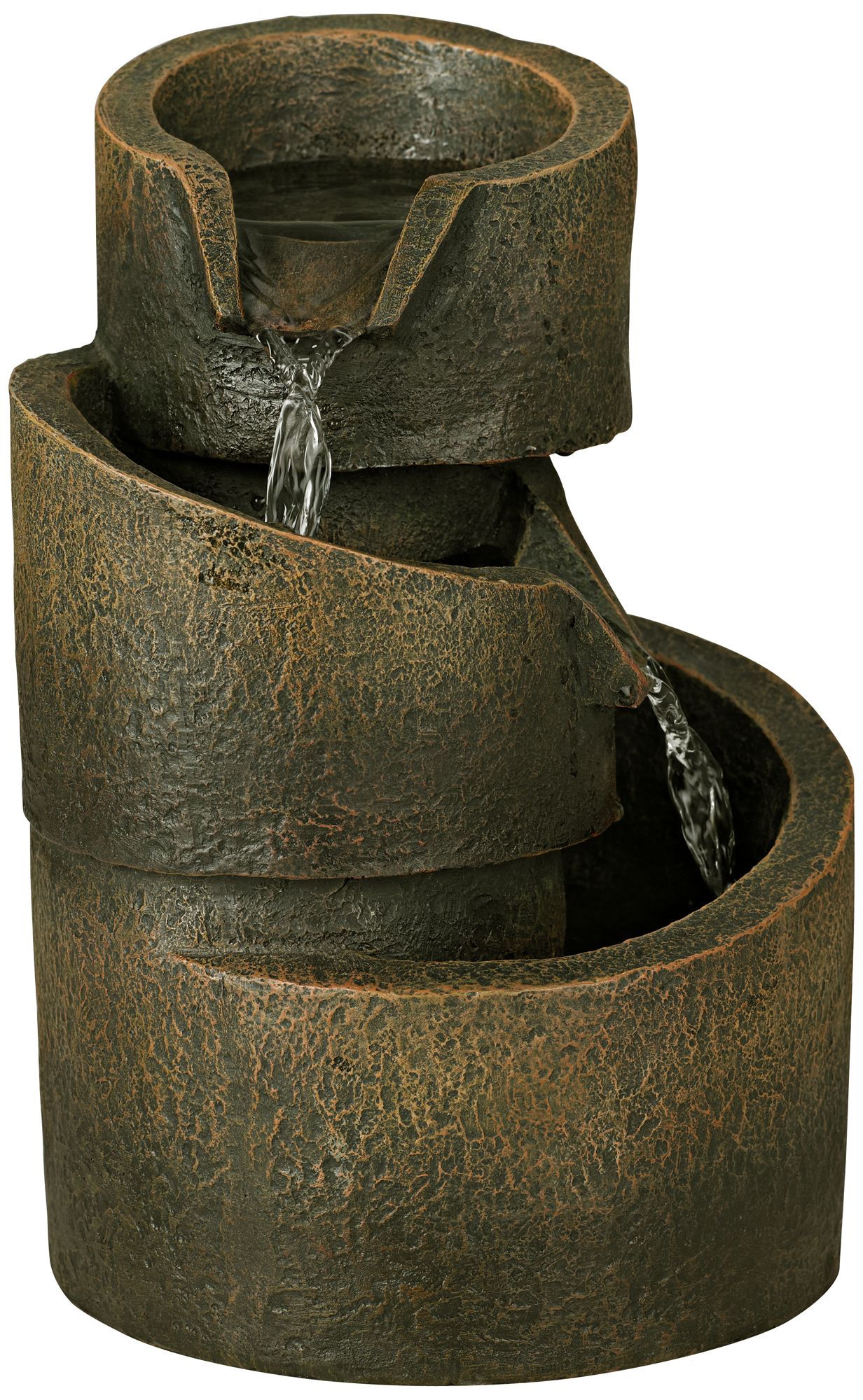 Image 5 3-Tier Bronze Stone Contemporary 9 3/4" High Tabletop Fountain more views