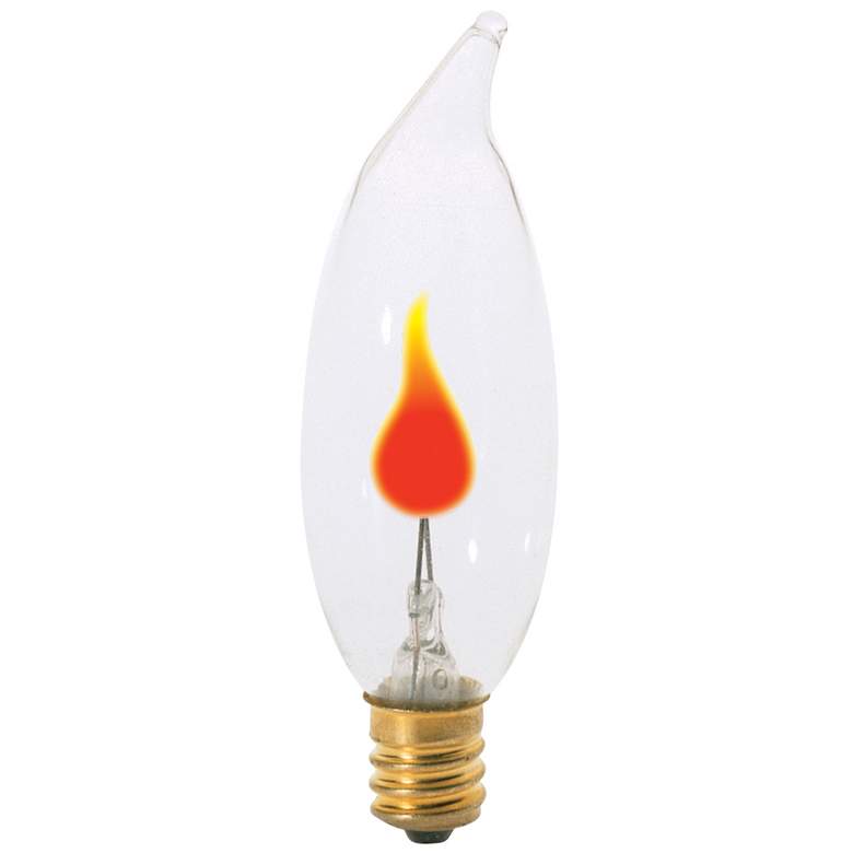 Image 1 3 Watt Bent Tip Flicker Flame Candelabra Base Light Bulb