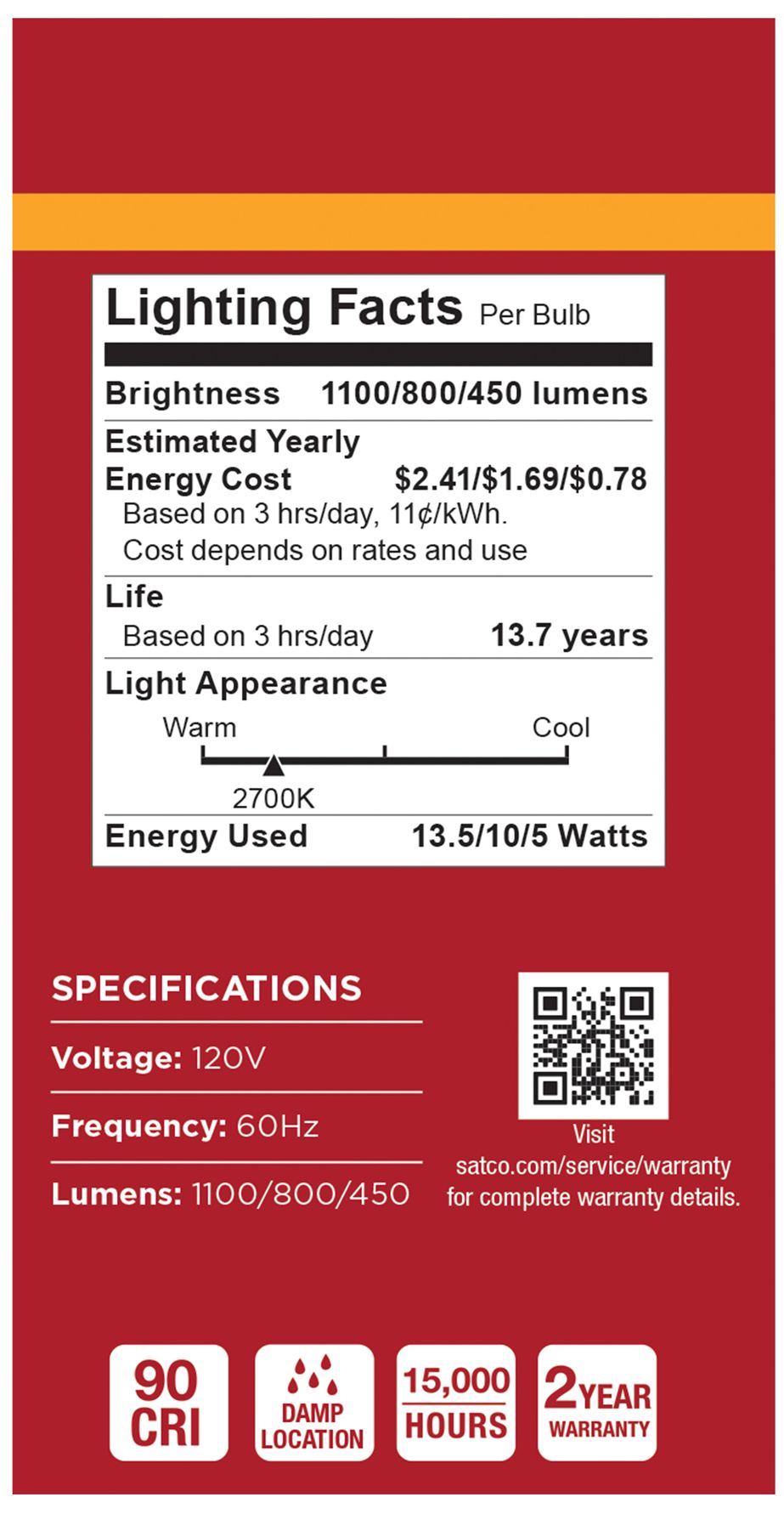 Image 7 3-Way 100W Max Equivalent 13.5W LED Max Non-Dimmable A19 Bulb more views