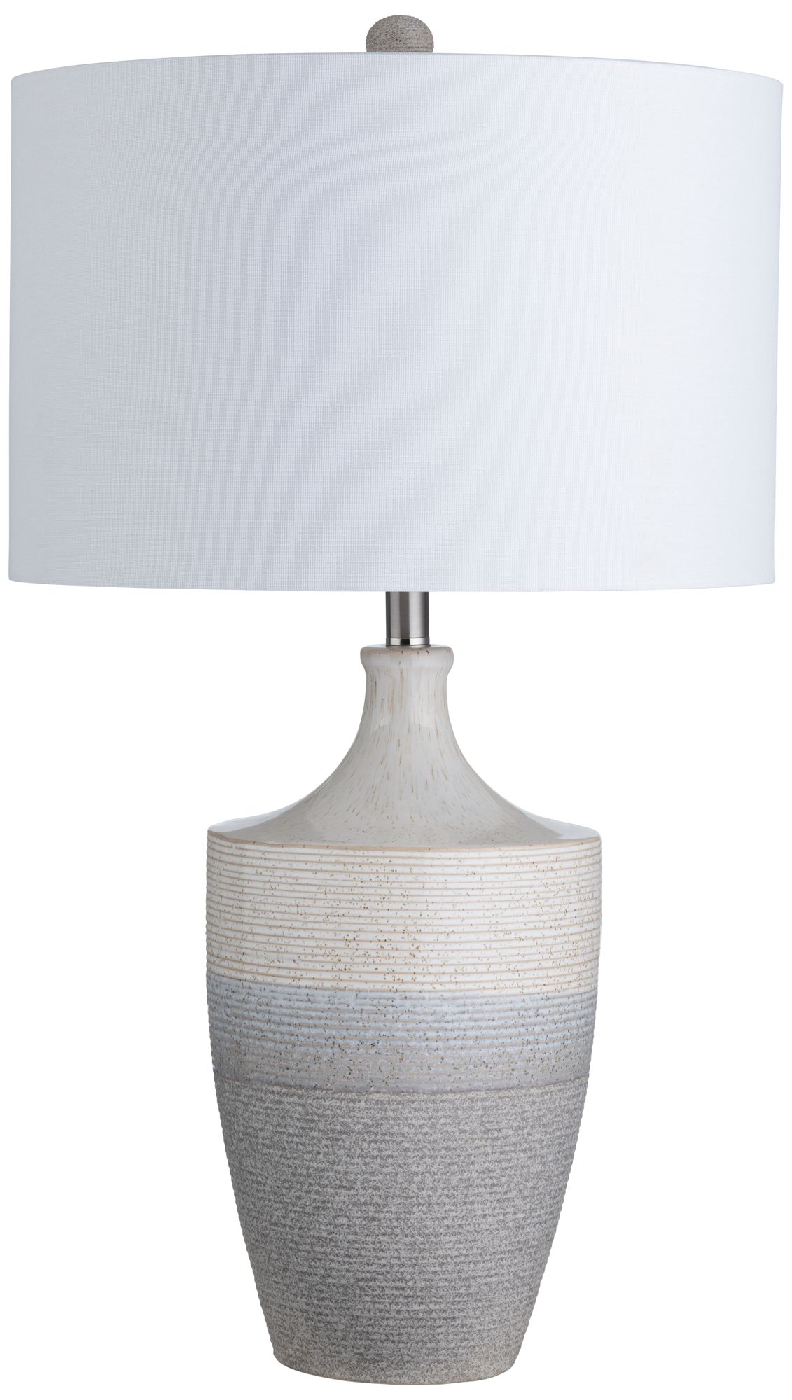30.25"H Gray Ombre Ceramic Table Lamp with White Linen Shade