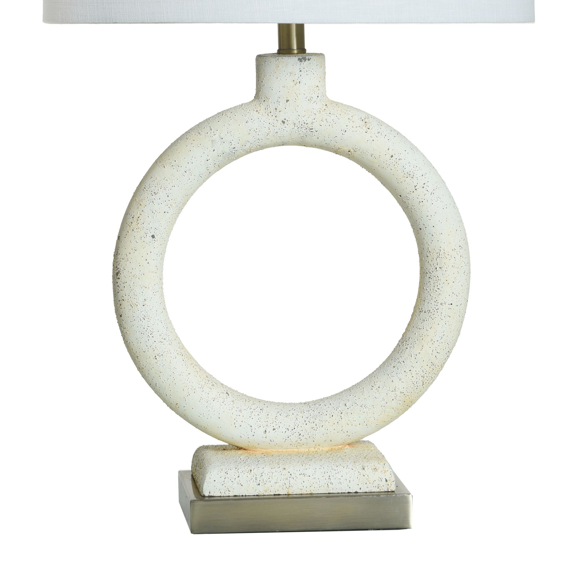 Image 4 30.5" High Speckled Cream and Brushed Brass Textured Table Lamp more views