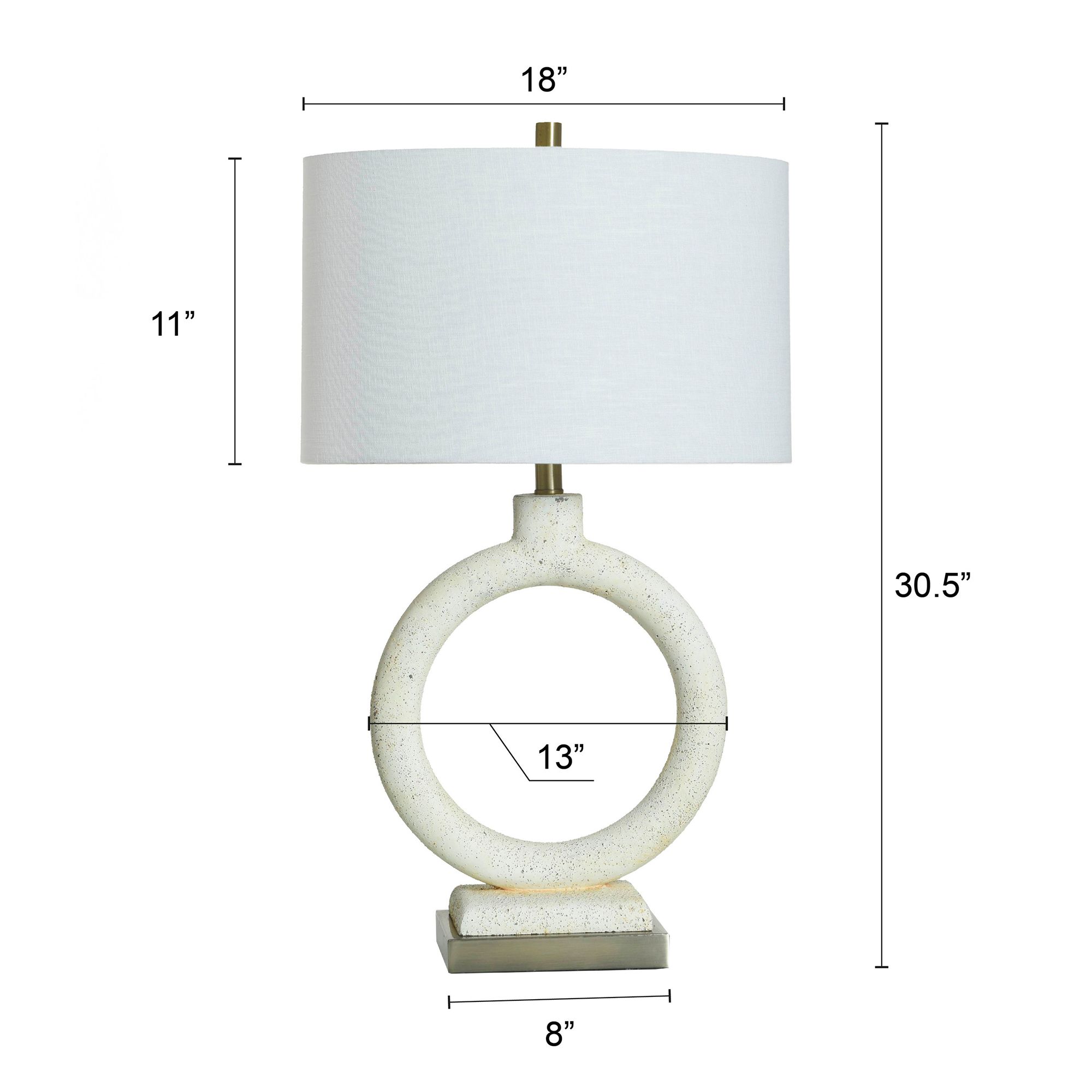 Image 7 30.5" High Speckled Cream and Brushed Brass Textured Table Lamp more views