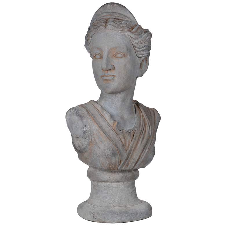 Image 1 30.7" High Greek Goddess Gray Bust Statue