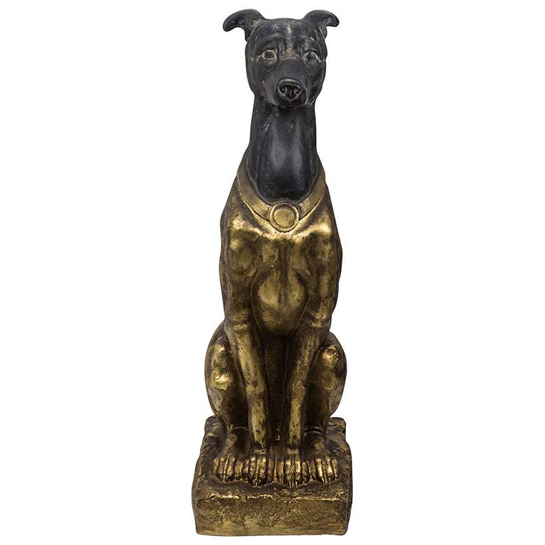 Image 1 30.9 inch Black and Gold Dog Statue