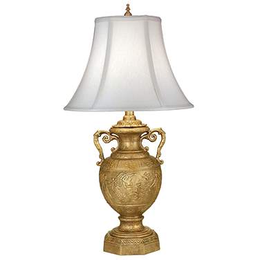 30" H Gilded Gold Grecian Urn Table Lamp