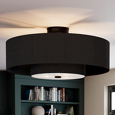 30" Hunter Brookside Matte Black LED Fandelier