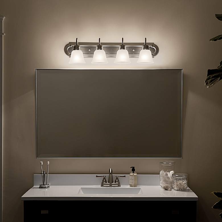 Image 7 30-in 4-Light Brushed Nickel Traditional Vanity Light more views