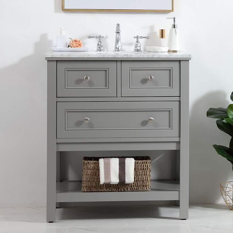 Image 1 30 In. Single Bathroom Vanity Set In Grey