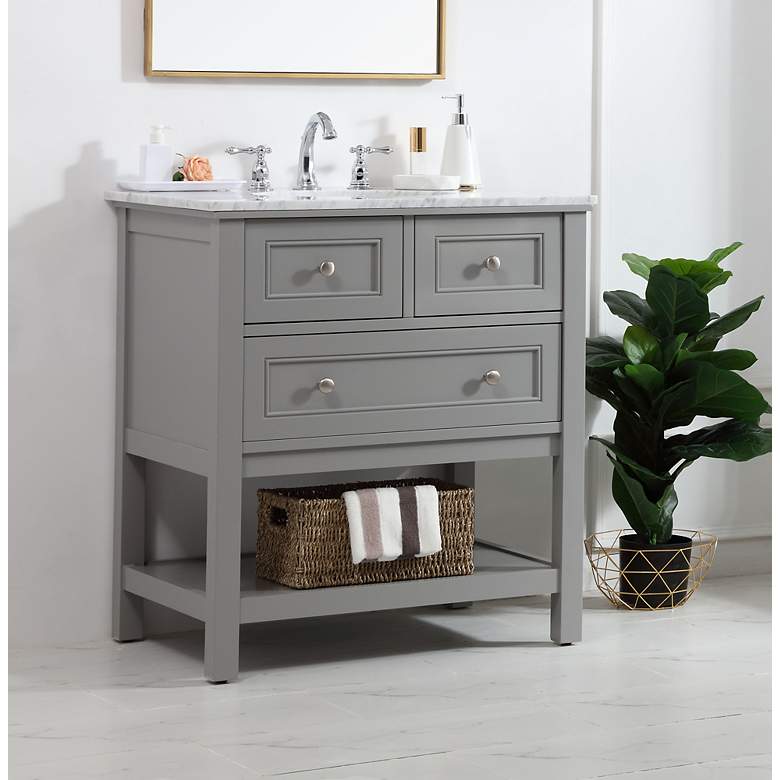 Image 3 30 In. Single Bathroom Vanity Set In Grey more views