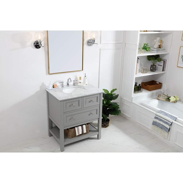 Image 4 30 In. Single Bathroom Vanity Set In Grey more views