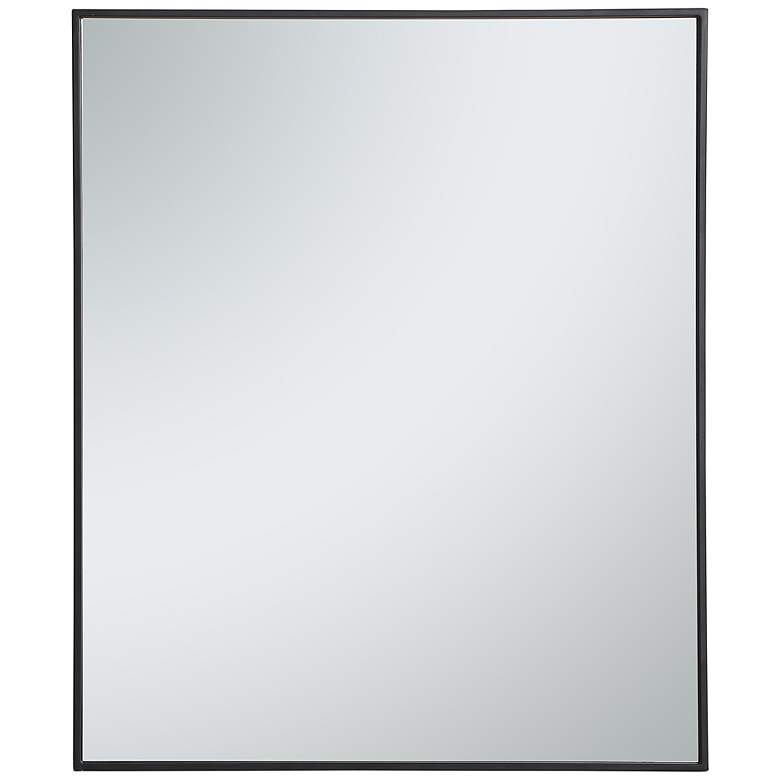 Image 3 30-in W x 36-in H Metal Frame Rectangle Wall Mirror in Black