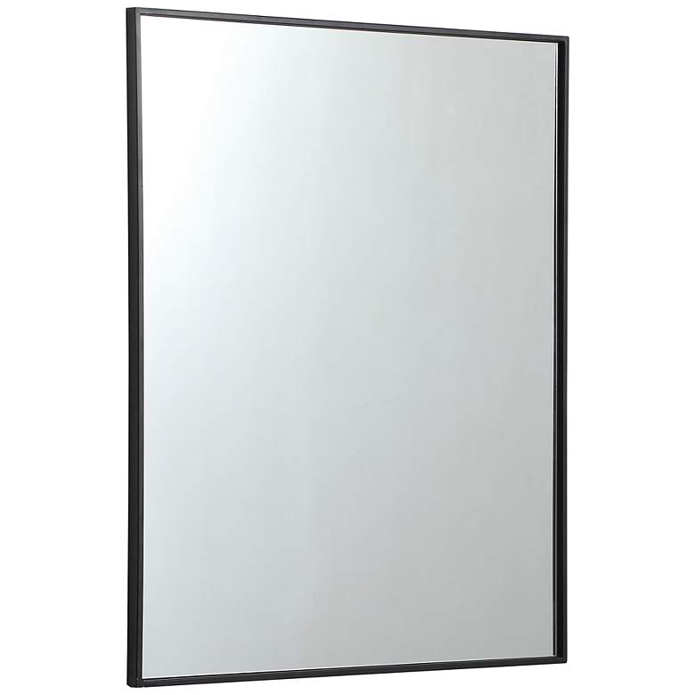 Image 5 30-in W x 36-in H Metal Frame Rectangle Wall Mirror in Black more views