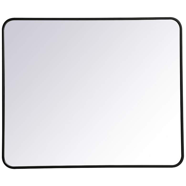 Image 2 30-in W x 36-in H Soft Corner Metal Rectangular Wall Mirror in Black