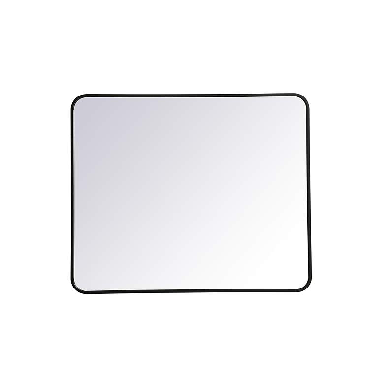 Image 4 30-in W x 36-in H Soft Corner Metal Rectangular Wall Mirror in Black more views