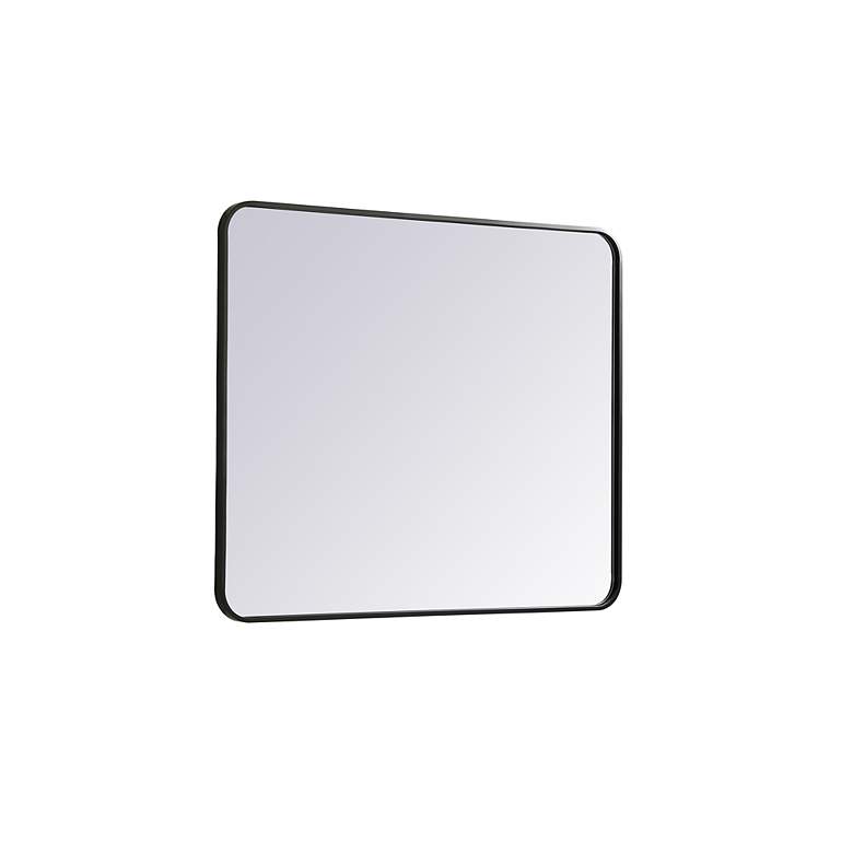 Image 6 30-in W x 36-in H Soft Corner Metal Rectangular Wall Mirror in Black more views