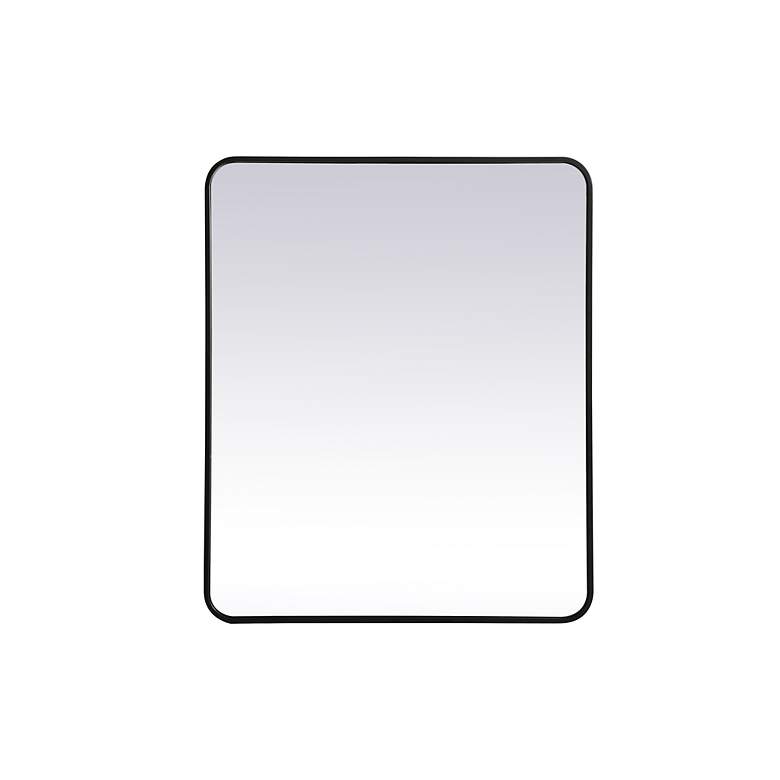 Image 7 30-in W x 36-in H Soft Corner Metal Rectangular Wall Mirror in Black more views