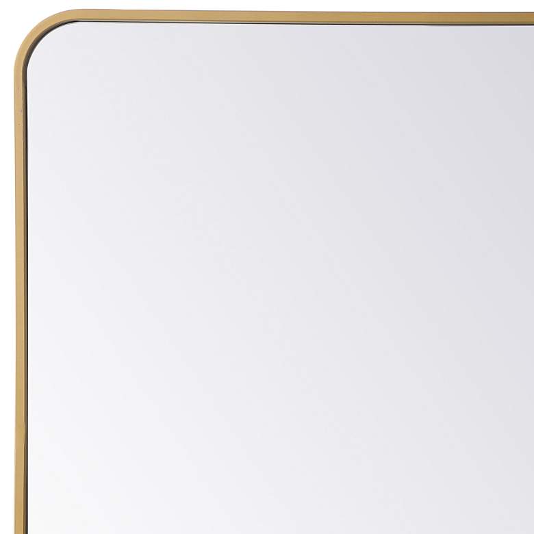 Image 3 30-in W x 36-in H Soft Corner Metal Rectangular Wall Mirror in Brass more views